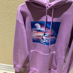 Forever 21 Purple Hoodie with Dolphin Graphic